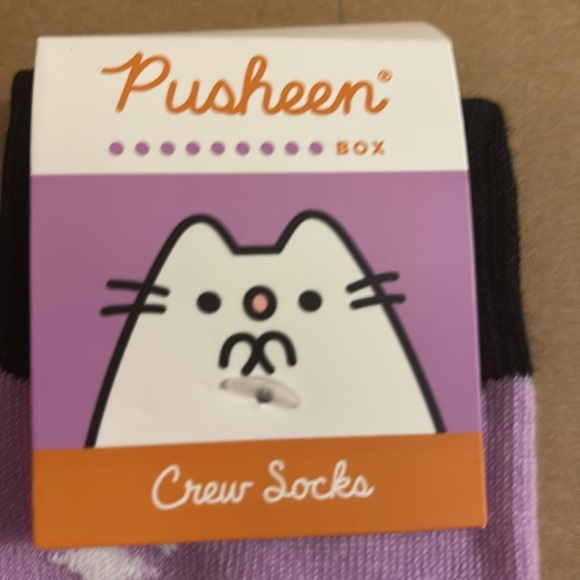 Pusheen Purple Cat Crew Socks - Picture 2 of 5